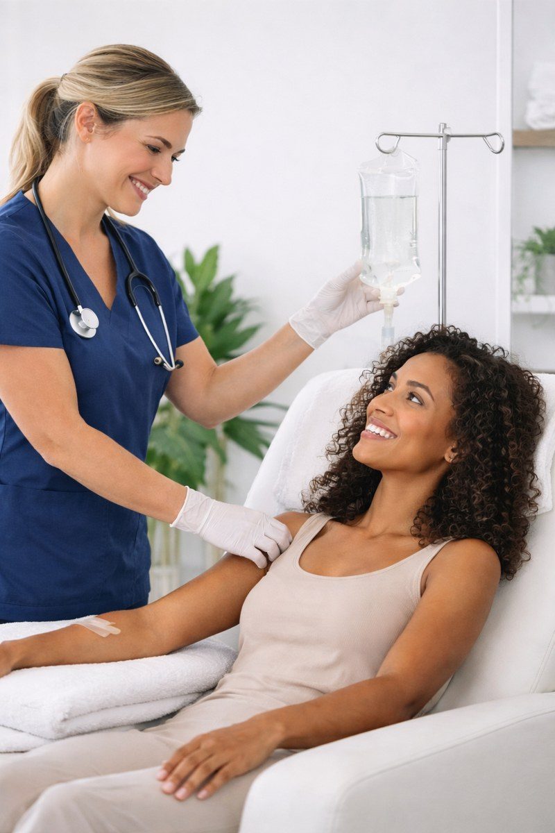 Wellness client relaxing